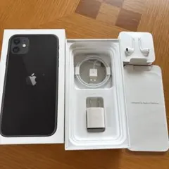 Apple iPhone 11 ブラック 充電器・ケーブル・イヤフォン付き
