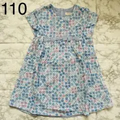 ビケットクラブ 花 レース 梅雨 ワンピース ブルー 110