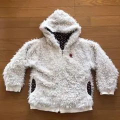 キムラタン ユッピー ふわふわ　リバーシブル アウター アイボリー　120cm