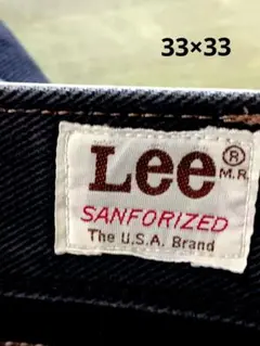 Lee 33×33 W84cmブラックデニム ストレート 日本製エドウィン
