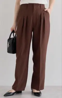 ELENCARE DUE リネンライク2タックパンツ