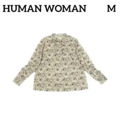 極美品】HUMAN WOMAN リバティタナローンブラウス 半袖 コットン M 