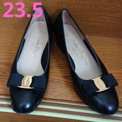 23.5☆サルヴァトーレ フェラガモ パンプス　リボン パンプス　入学　卒業