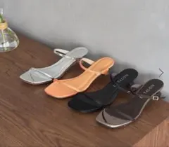 LE TALON 3.5cmWストラップサンダル ブラウン