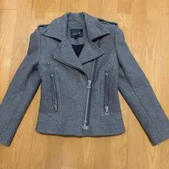ISABEL MARANT ウール混 ライダースジャケット グレー 0