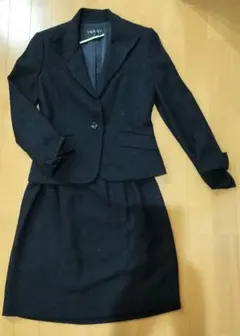 INDIVI 濃紺 ラメ スカートスーツ サイズ 40 38