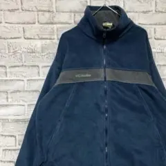 コロンビア　フリースジャケット　ネイビーL ロゴ刺繍アウトドア1114