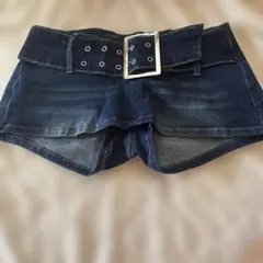ダークデニム ショートパンツ ベルト付き