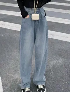 SHEIN Days ストレートデニムパンツ ウエスト調節