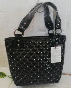 Anna Marie ラインストーン キルティングハンドバッグ 黒