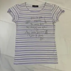 Pom ponette 紫ボーダー 半袖Tシャツ150cmのサムネイル
