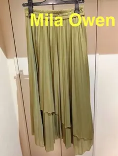 Mila Owen オリーブグリーン プリーツスカート アシンメトリー