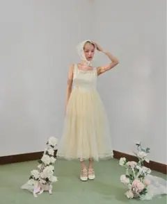 トリートユアセルフ バレリーナコルセットチュールロングワンピース ピンク トリートユアセルフ バレリーナコルセットチュールロング