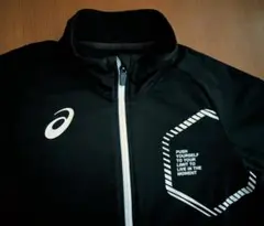 asics 160 軽量 やわらか ジャケット ブラック/ホワイト ジャージ