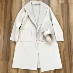 【美品】Loungedress ショールカラーベルテッドコート FREEサイズのサムネイル