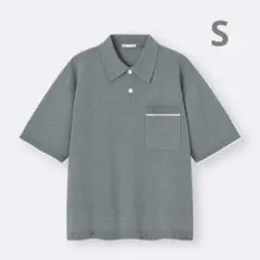 GU 　ウォッシャブル　ニット　ポロシャツ（5分袖）