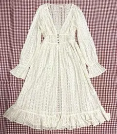 専用　axesfemmeアクシーズ　アイボリー総レースロングカーディガン