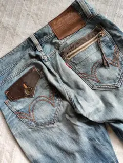 送料込み★EDWINブルートリップ　503　お洒落なダメージデニム　size32