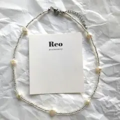 №2055淡水パール クリアビーズネックレス