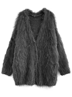 新品未使用タグ付き GRL ウール混ロングシャギーニットカーディガン pm532