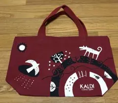 カルディ　コーヒーファーム　KALDI 赤　ミニトートバッグ ノベルティのサムネイル