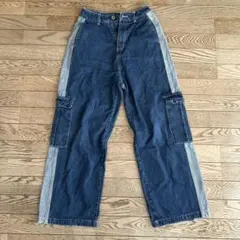 ストレートデニム ダークブルー/ライトブルー