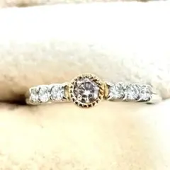 K18 天然ダイヤモンド 0.35ct ローズカット リング 10号 鑑定書付き 