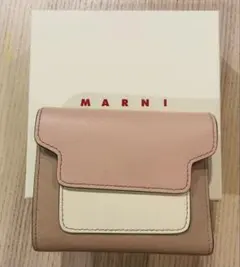 【MARNI】マルニ　長財布　ロングウォレット　ピンク　ボルドー　ホワイト　新品 MARNI】マルニ 長財布 ロングウォレット ピンク ボルドー ホワイト