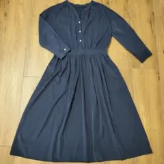 柄ワンピース 長袖