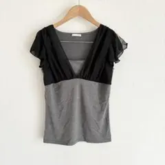 A637 Rue de B ドッキング　トップス　シフォン　カットソー　可愛いのサムネイル