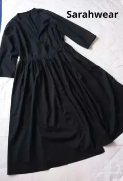 極美品　Sarahwear　サラウェア　カシュクールワンピース　ロング丈　綿　黒