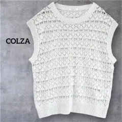 コルザ COLZA 透かし編みニットベスト M アイボリー レイヤード 春夏のサムネイル