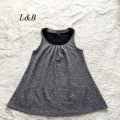 A1【L&B】チュニック　ノースリーブ　レイヤード　グレー　L ガーリー　韓国