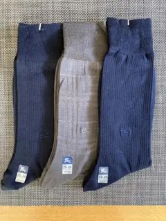 【BURBERRY 】バーバリー ソックス 3足　25〜26cm ①