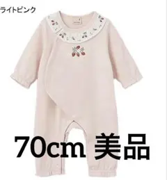 petit main いちご刺繍ロンパース　ピンク　70cm 女の子