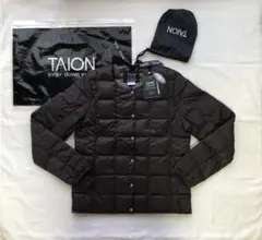 タイオン ＴＡＩＯＮ　クルーネックボタン・インナーダウンジャケット L 茶 新品