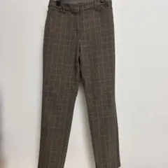 PLST ブラウン系チェック パンツMサイズ