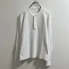 vintage 古着 サーマル ヘンリーネック ロンT ホワイト カットオフ