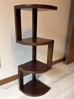 ぐ*み様 YESWOOD コーナーラック 4段 木製 ダークブラウン 省スペース