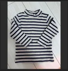 ストライプ柄タートルネックTシャツ 90