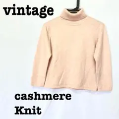 美品【 vintage 】 カシミヤニット タートルネックニット　ピンクニットのサムネイル