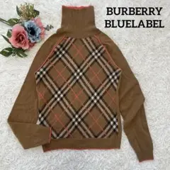 美品✨バーバリー タートルネック ニット セーター メガチェック 綿 白 M 美品✨バーバリー タートルネック ニット セーター メガチェック