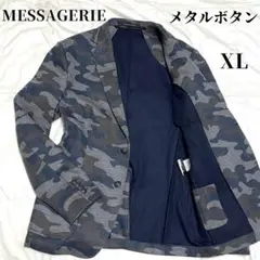 【希少サイズXL】メッサジェリエ　テーラードジャケット　迷彩柄　メタルボタン