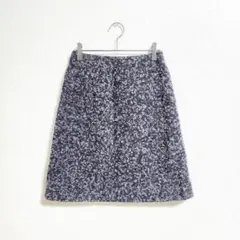 23区 スカート ひざ丈 ネイビー系 38サイズ M ツイード ウール混 秋冬