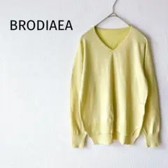 ＊ブローディア＊ Vネックニット 40 ラメ入り 長袖 薄手 イエロー 綺麗め