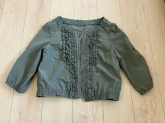 【ジャケット】フリルデザイン オリーブ色 ジャケットのサムネイル