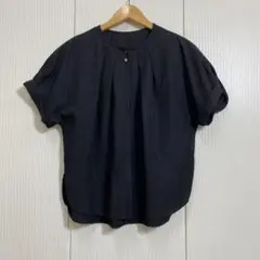 カレンソロジー コットンリネンコンビプルオーバー 黒 FREE ゆったり 
