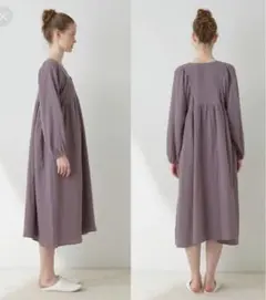 ジェラートピケ　マタニティ　ガーゼワンピース　フリーサイズ