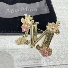25SS新作 新品　MaxMara クリスタル　ブローチ フローラル