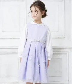 フォーマル　ジャンパースカート　ワンピース　フリル衿付きトップス　2点セット